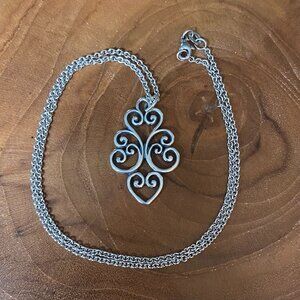 RETIRED James Avery Jubilant Hearts Necklace, 18", Sterling Silver